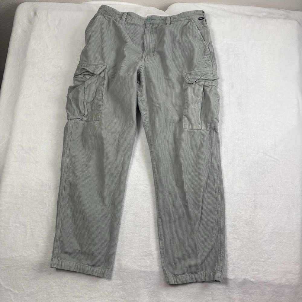 Vans Mint Green Corduroy Cargo Pants Loose Tapered Fit Men's Size 33" W‎ x 28" L